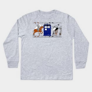 Tardis Bayeux Tapestry Doctor Who Kids Long Sleeve T-Shirt